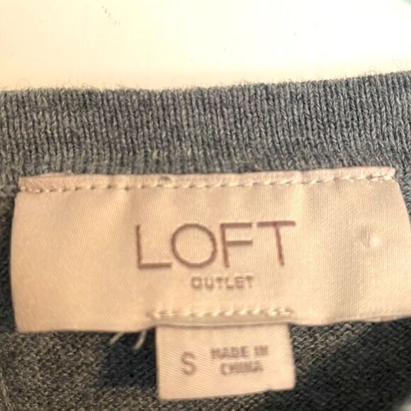 Loft Outlet bow and keyhole semi-sheer split back detail in grey and white S - Picture 5 of 6